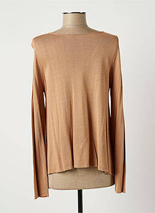 Pull coupe cintrée manches longues beige LAUREN VIDAL femme