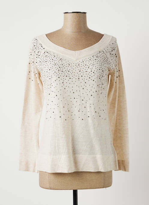 Pull beige LAUREN VIDAL pour femme