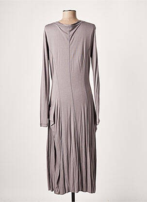 Robe mi-longue manches longues manches longues gris LAUREN VIDAL femme