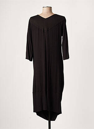 Robe mi-longue manches 3/4 manches 3/4 noir LAUREN VIDAL femme