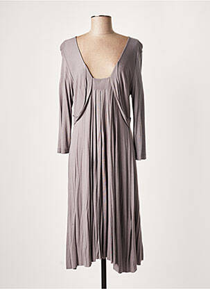 Robe mi-longue manches longues manches longues gris LAUREN VIDAL femme