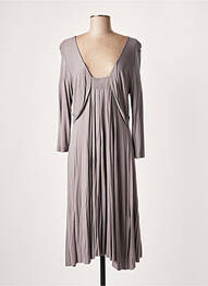 Robe mi-longue manches longues manches longues gris LAUREN VIDAL femme