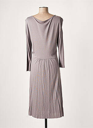 Robe mi-longue manches longues manches longues gris LAUREN VIDAL femme