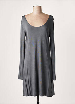Robe mi-longue manches longues manches longues gris LAUREN VIDAL femme