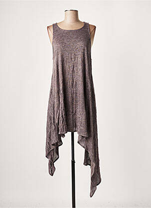 Pull tunique stretch sans manche gris KEDEM SASSON femme