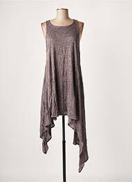 Pull tunique stretch sans manche gris KEDEM SASSON femme