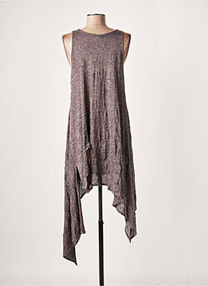 Pull tunique stretch sans manche gris KEDEM SASSON femme