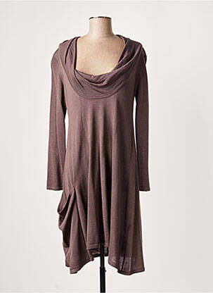 Robe mi-longue manches longues manches longues gris LAUREN VIDAL femme