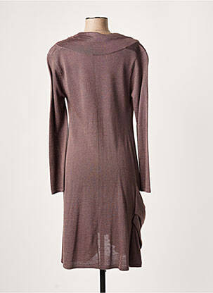 Robe mi-longue manches longues manches longues gris LAUREN VIDAL femme