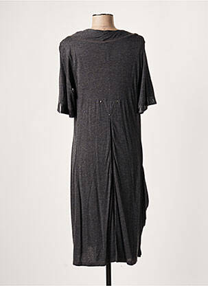 Robe mi-longue manches courtes manches courtes gris LAUREN VIDAL femme