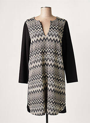 Robe courte manches 3/4 manches 3/4 gris LAUREN VIDAL femme