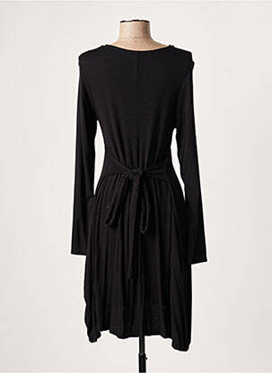 Robe mi-longue manches longues manches longues noir LAUREN VIDAL femme