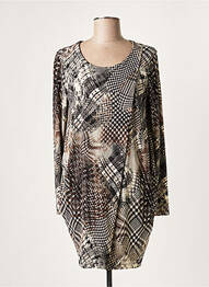 Robe courte manches longues manches longues gris LAUREN VIDAL femme