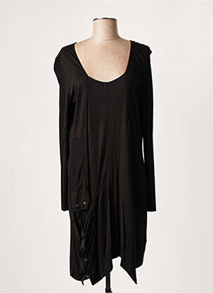 Robe courte manches longues manches longues noir LAUREN VIDAL femme