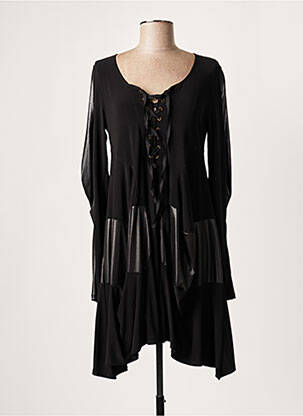 Robe courte manches longues manches longues noir LAUREN VIDAL femme