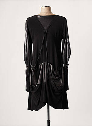 Robe courte manches longues manches longues noir LAUREN VIDAL femme