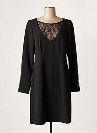 Robe mi-longue manches 3/4 manches 3/4 noir LAUREN VIDAL femme