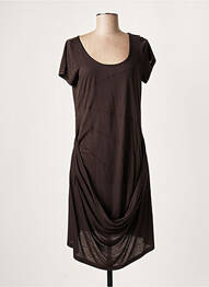 Robe courte manches courtes manches courtes marron LAUREN VIDAL femme