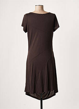 Robe courte coupe fluide manches courtes marron LAUREN VIDAL femme
