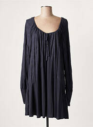 Robe mi-longue manches longues manches longues bleu LAUREN VIDAL femme