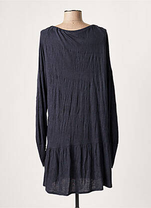 Robe mi-longue manches longues manches longues bleu LAUREN VIDAL femme