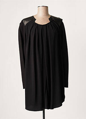 Tunique manches longues tissage crêpe noir LAUREN VIDAL femme