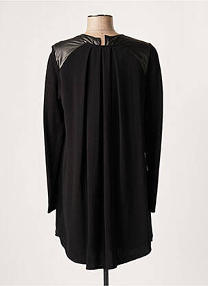 Tunique manches longues tissage crêpe noir LAUREN VIDAL femme