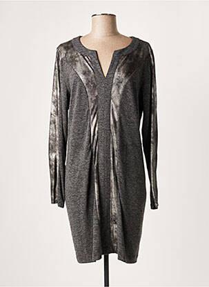 Robe mi-longue manches longues manches longues gris LAUREN VIDAL femme