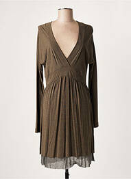 Robe mi-longue manches longues manches longues vert LAUREN VIDAL femme
