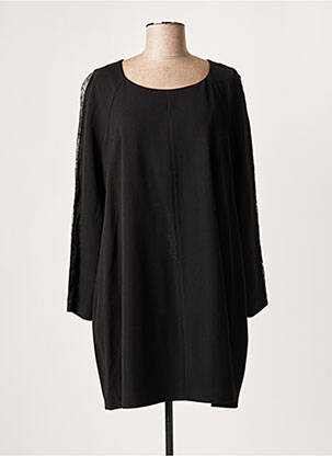 Robe courte fermeture zippée au dos manches longues noir LAUREN VIDAL femme