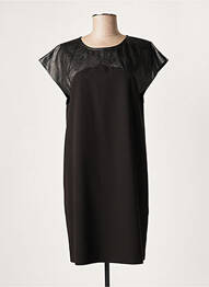 Robe courte fermeture zippée au dos manches courtes noir LAUREN VIDAL femme