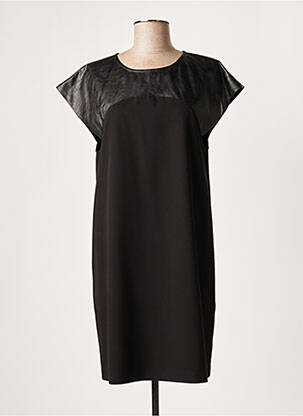 Robe courte fermeture zippée au dos manches courtes noir LAUREN VIDAL femme