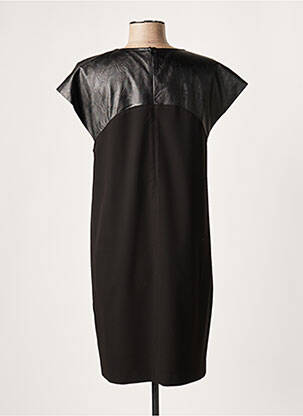 Robe courte fermeture zippée au dos manches courtes noir LAUREN VIDAL femme