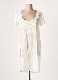 Robe courte manches courtes manches courtes blanc LAUREN VIDAL femme