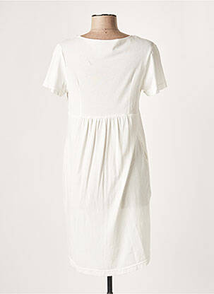 Robe courte coupe fluide manches courtes blanc LAUREN VIDAL femme