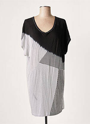 Robe courte coupe fluide manches courtes noir LAUREN VIDAL femme