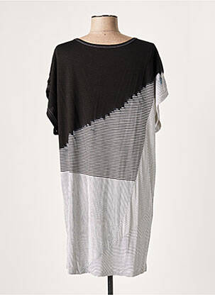 Robe courte coupe fluide manches courtes noir LAUREN VIDAL femme
