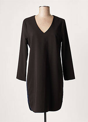Robe courte manches 3/4 manches 3/4 noir LAUREN VIDAL femme