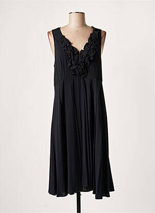 Robe mi-longue coupe fluide sans manche noir LAUREN VIDAL femme