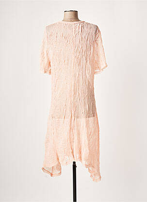 Robe mi-longue manches courtes manches courtes rose LAUREN VIDAL femme