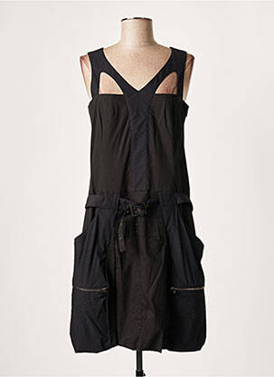 Robe mi-longue sans manche sans manche noir LAUREN VIDAL femme