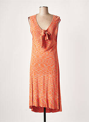 Robe mi-longue sans manche sans manche orange LAUREN VIDAL femme