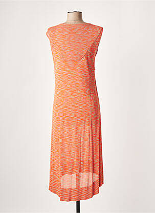 Robe mi-longue sans manche sans manche orange LAUREN VIDAL femme
