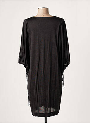 Robe mi-longue coupe fluide manches courtes noir LAUREN VIDAL femme
