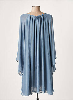 Tunique manches longues tissage crêpe bleu LAUREN VIDAL femme