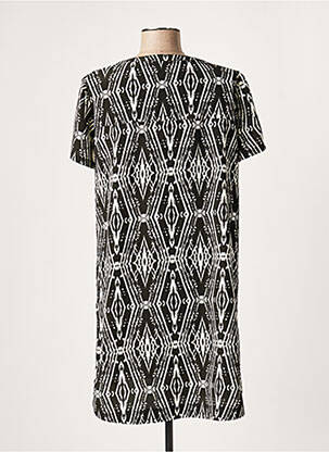 Robe courte coupe fluide manches courtes noir LAUREN VIDAL femme