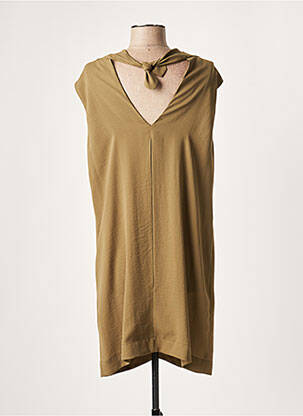 Robe courte coupe fluide manches courtes vert LAUREN VIDAL femme