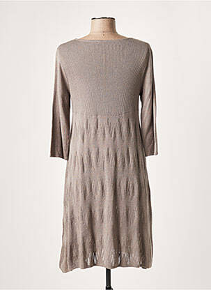 Robe mi-longue manches 3/4 manches 3/4 gris LAUREN VIDAL femme