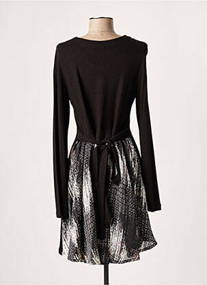 Robe courte manches longues manches longues noir LAUREN VIDAL femme