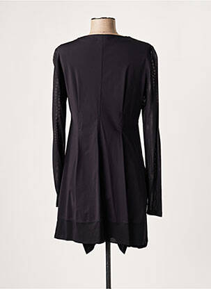 Robe mi-longue manches longues manches longues noir LAUREN VIDAL femme